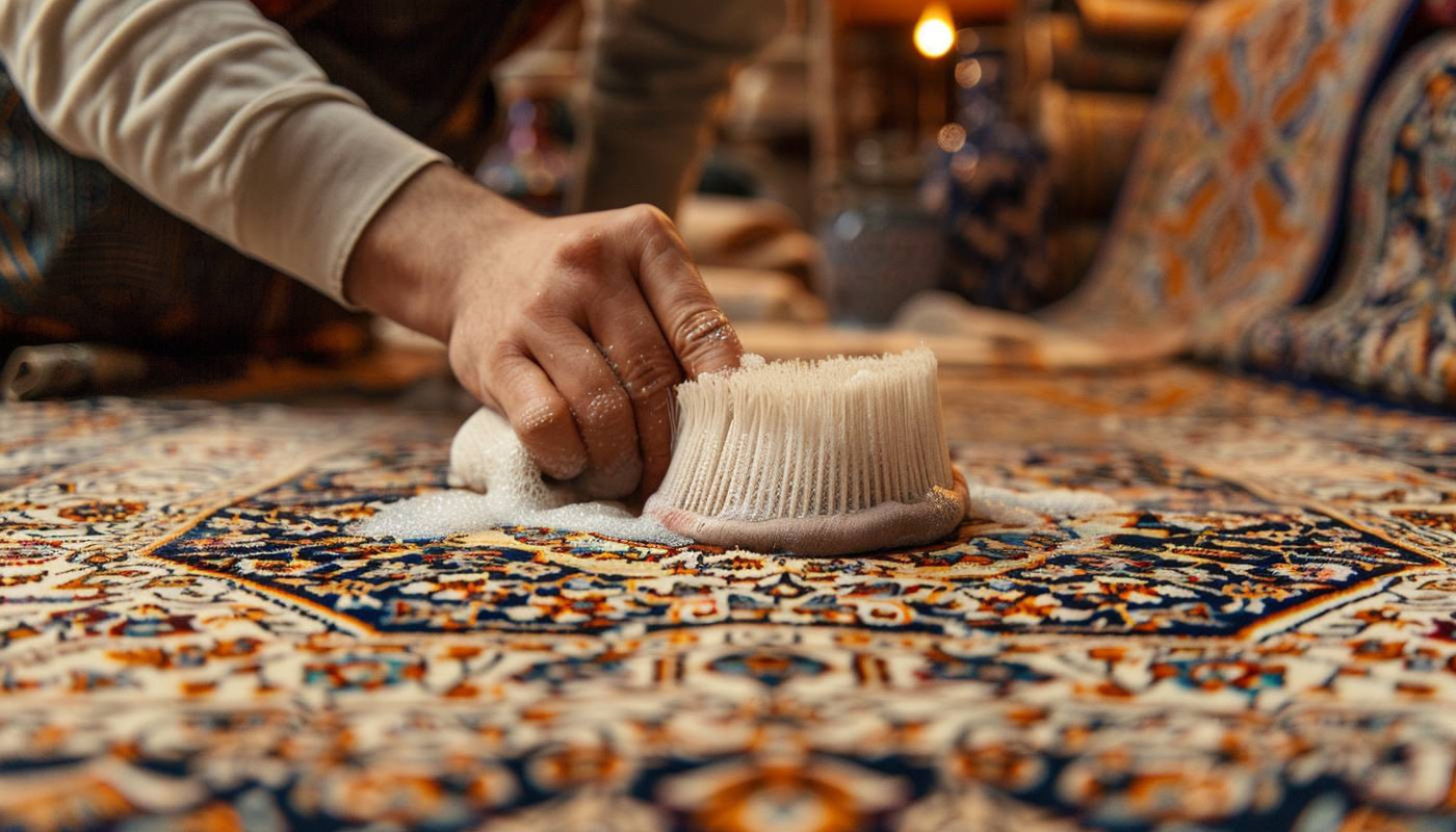 Techniques traditionnelles pour le nettoyage de tapis en soie